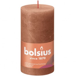 Bolsius terracotta rustiek stompkaarsen 130/68 (60 uur) Eco Shine Rusty Pink