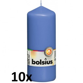 10 stuks blauw stompkaarsen 150/60 van Bolsius extra goedkoop in een voordeel verpakking