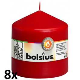 8 stuks rood stompkaarsen 100/100 van Bolsius extra goedkoop in een voordeel verpakking