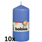 10 stuks blauw stompkaarsen 120/60 van Bolsius extra goedkoop in een voordeel verpakking