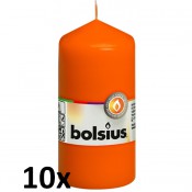 10 stuks oranje stompkaarsen 120/60 van Bolsius extra goedkoop in een voordeel verpakking