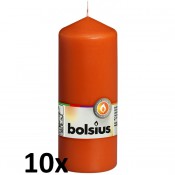 10 stuks oranje stompkaarsen 150/60 van Bolsius extra goedkoop in een voordeel verpakking