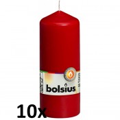 10 stuks rood stompkaarsen 150/60 van Bolsius extra goedkoop in een voordeel verpakking