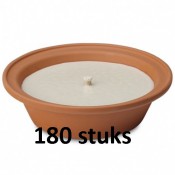 180 stuks Terracotta vlamschaal tuinkaars ivoor - wit 16 branduren 65/230