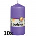 10 stuks violet stompkaarsen 120/60 van Bolsius extra goedkoop in een voordeel verpakking