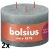 2 stuks Bolsius eucalyptus groen rustiek 3 lonten kaarsen 90/140
