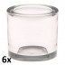 6 stuks robuust dik glas maxi theelichthouders als voordeelverpakking