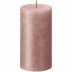 Bolsius metalliek roze gelakte rustieke stompkaarsen 130/68 (60 uur) Shimmer Metallic Pink